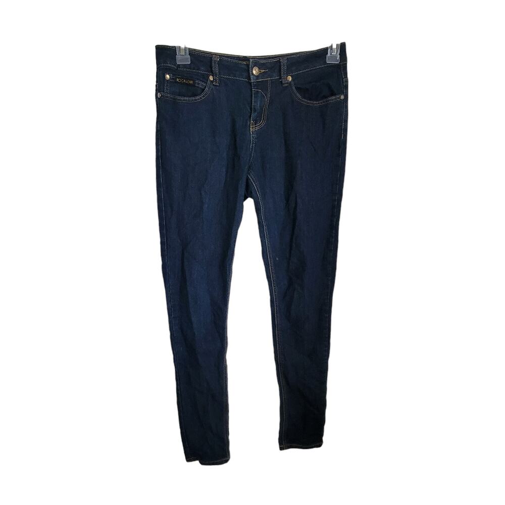 Rocawear Jeans Women Size 9 Blue Embroidered Pocket Y2K Streetwear Denim